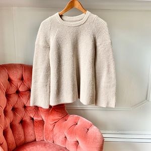 All Saints Jaco Crew neck ribbed jumper in beige